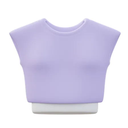 Camisa de exercício feminina curta  3D Icon