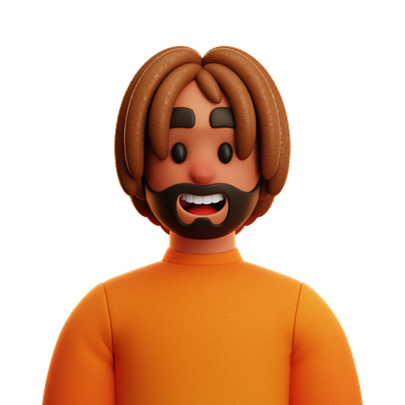 Homem de camisa laranja  3D Icon