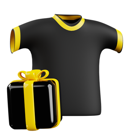 Camisa negra con caja de regalo  3D Icon
