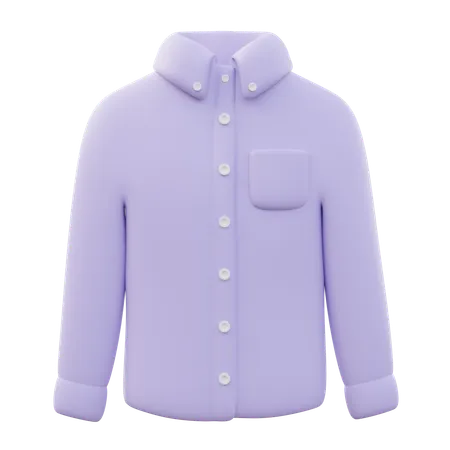 Camisa Oxford con botones de manga larga para hombre.  3D Icon