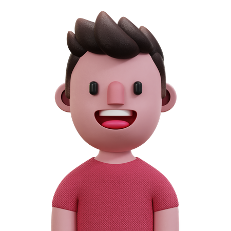 Homem de camisa rosa  3D Icon