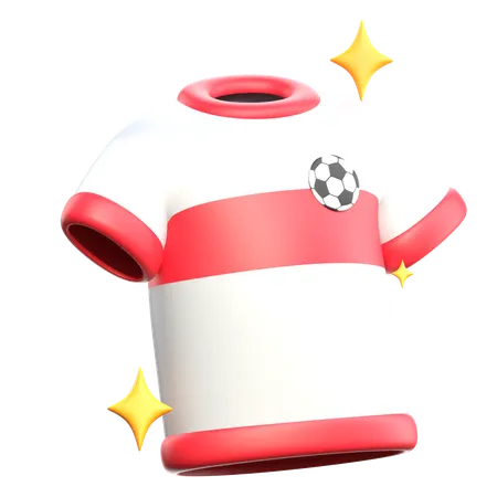 Camiseta de fútbol blanca  3D Icon