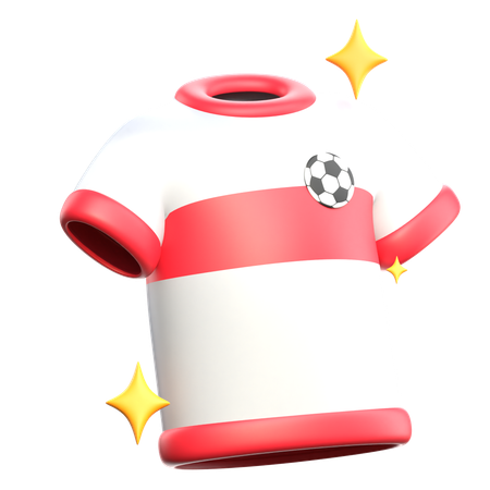 Camiseta de fútbol blanca  3D Icon