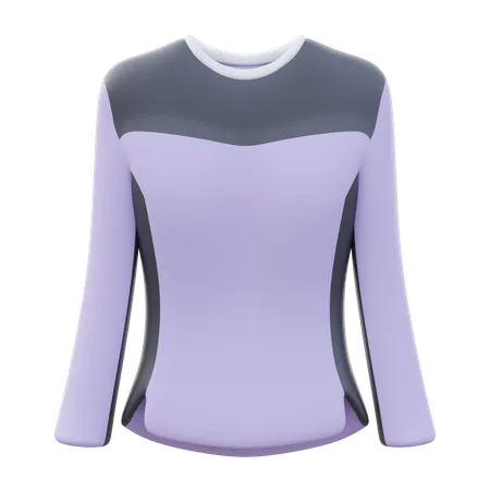 Camisa de ejercicio larga de las mujeres  3D Icon