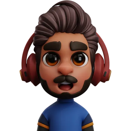 Hombre con auriculares  3D Icon