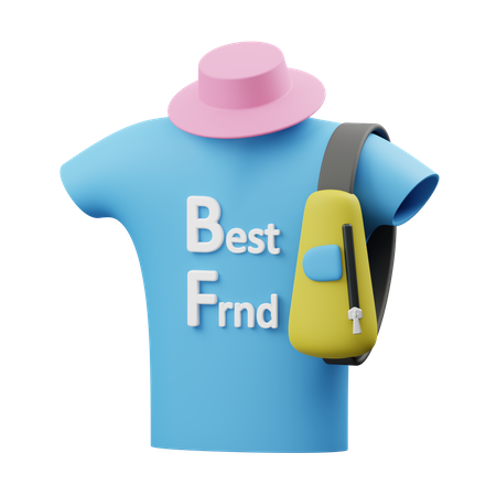 Camiseta de mejor amigo  3D Illustration