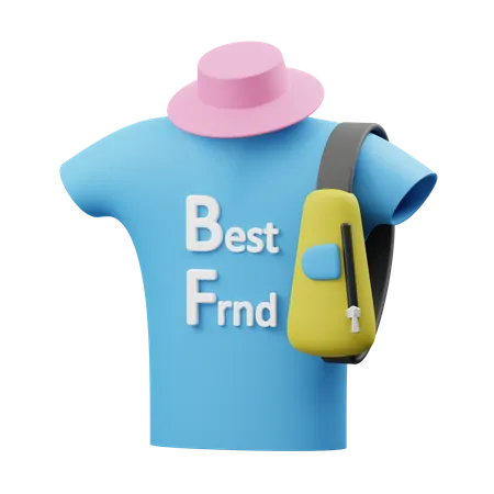 Camiseta melhor amigo  3D Illustration