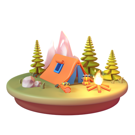 Camp  3D Icon