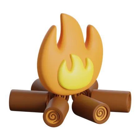 Feu de camp  3D Icon