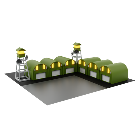Camp militaire  3D Icon
