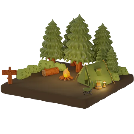 Camp Site  3D Icon