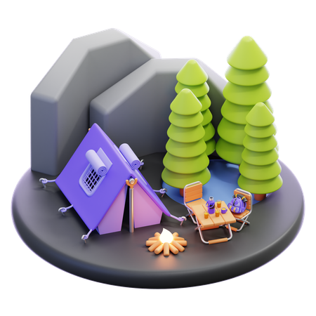 Camp site  3D Icon