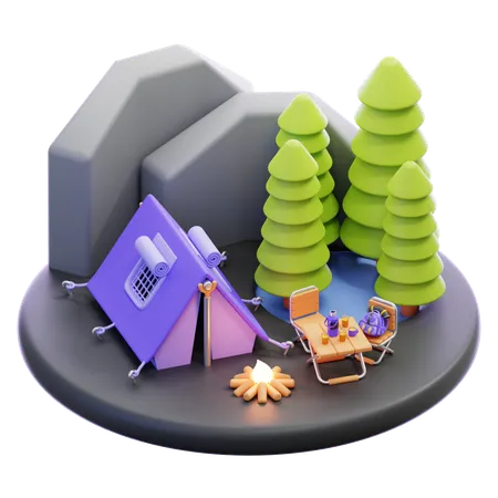 Camp site  3D Icon