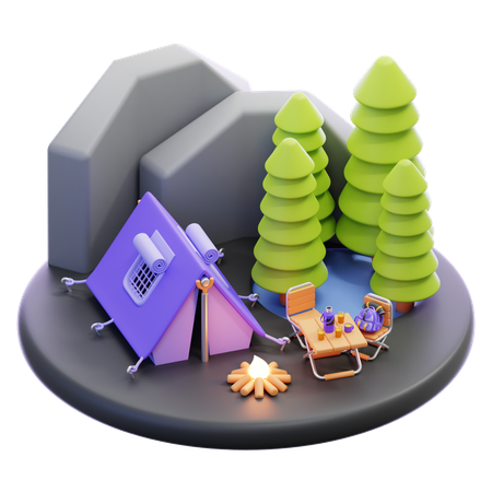 Camp site  3D Icon