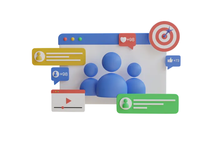 Concept Client Cible 3 D Campagne Dattraction Client Promotion Precise Publicite Recherche Et Attraction Du Public Cible Promotion Sur Les Reseaux Sociaux Rendu 3 D 3D Icon
