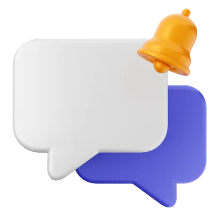 Sino de notificação de bate-papo em branco  3D Icon