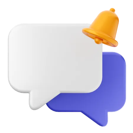 Sino de notificação de bate-papo em branco  3D Icon