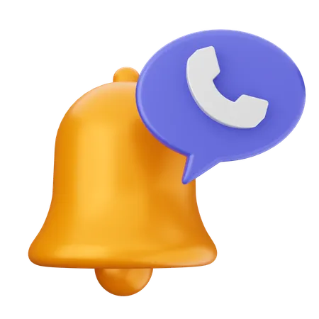 Campainha de notificação por telefone  3D Icon