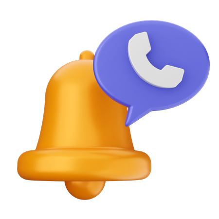 Campainha de notificação por telefone  3D Icon