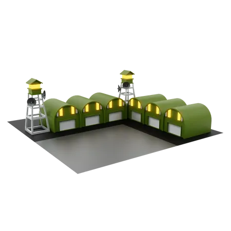 Campo militar  3D Illustration