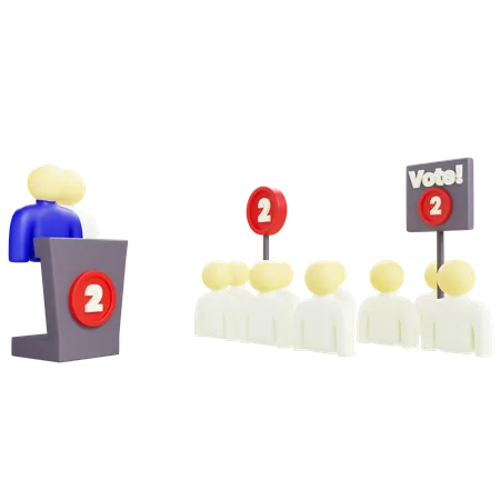 Campaña del candidato  3D Icon
