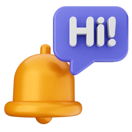 Hola campana de notificaciones  3D Icon