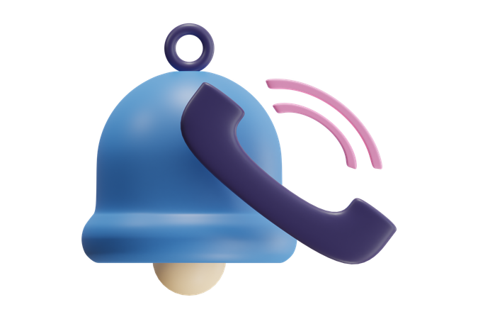 Campana de notificación con teléfono  3D Icon