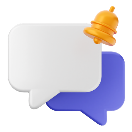 Campana de notificación de chat en blanco  3D Icon