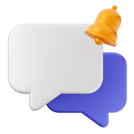 Campana de notificación de chat en blanco  3D Icon