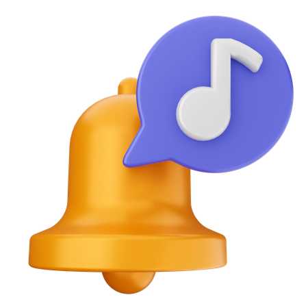 Campana de notificación de música  3D Icon