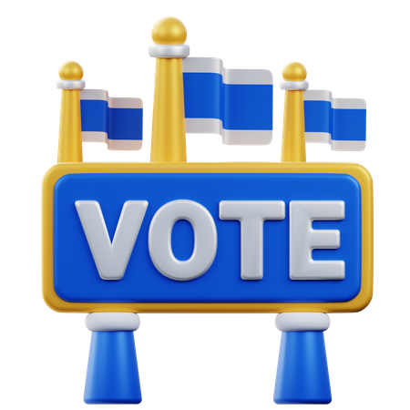 Campaña electoral  3D Icon