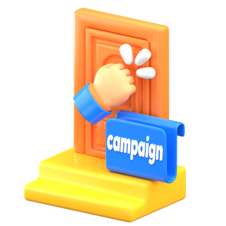 Campaña puerta a puerta  3D Icon