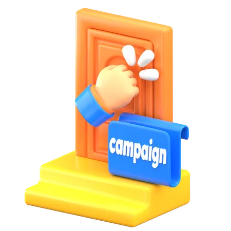 Campaña puerta a puerta  3D Icon