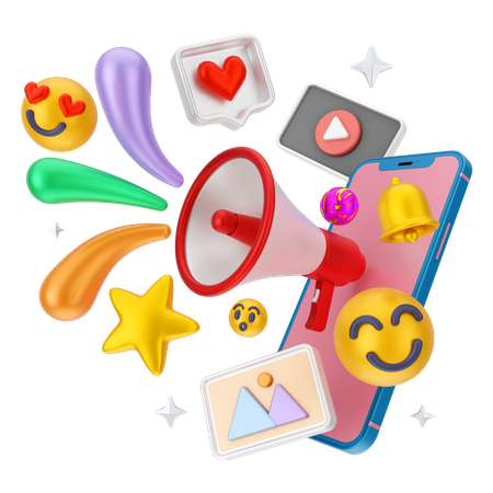 Campañas en línea en redes sociales  3D Icon