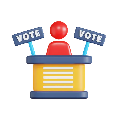 Campanha eleitoral  3D Icon