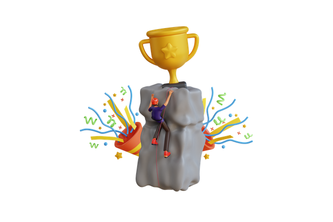 Campeão de escalada  3D Icon