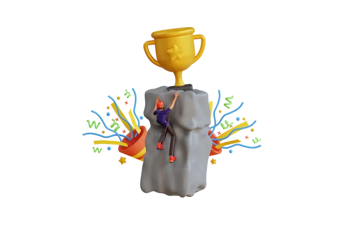 Campeão de escalada  3D Icon