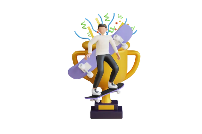 Campeão de patinação  3D Icon