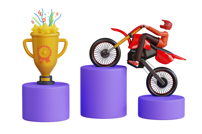 Campeón de motocross  3D Icon