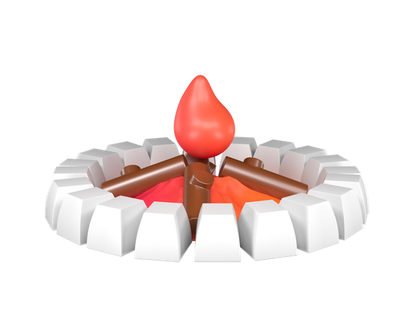Campfire 3D Illustration