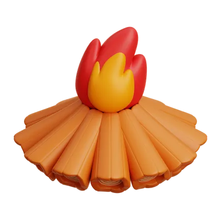 Campfire  3D Icon