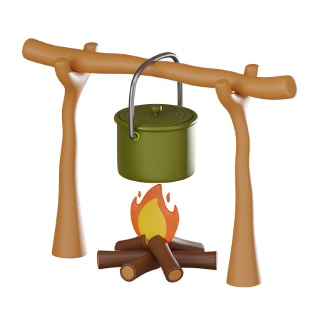 Campfire  3D Icon