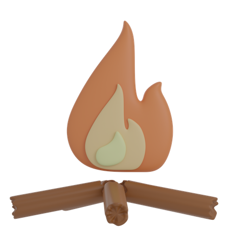 Campfire  3D Illustration