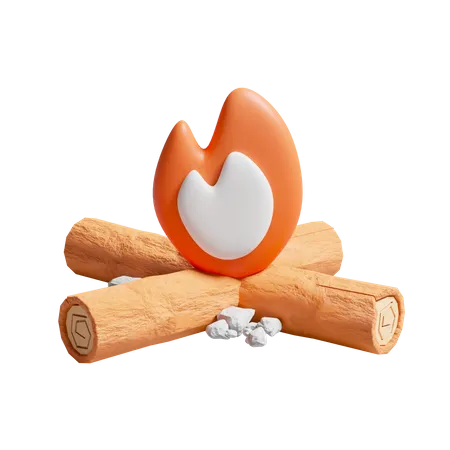 Campfire  3D Illustration