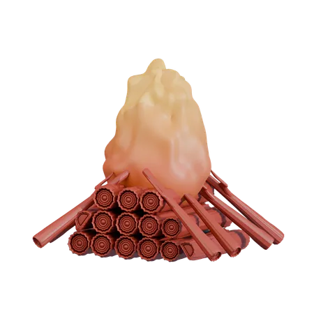 Campfire Logs A Pyramid Formation  3D Icon