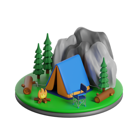 Site de camp  3D Icon