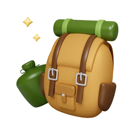 Camping Backpack  3D Icon