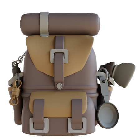 Camping Backpack  3D Icon