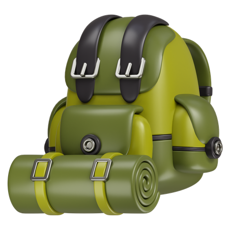 Camping Backpack  3D Icon