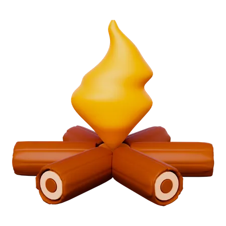 Camping Bonfire  3D Icon